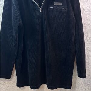 Ralph Lauren Black Corduroy Zip-Up Sweater